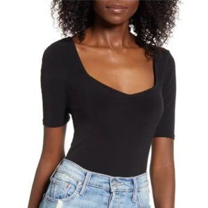 Leith Black Sweetheart Bodysuit - Medium